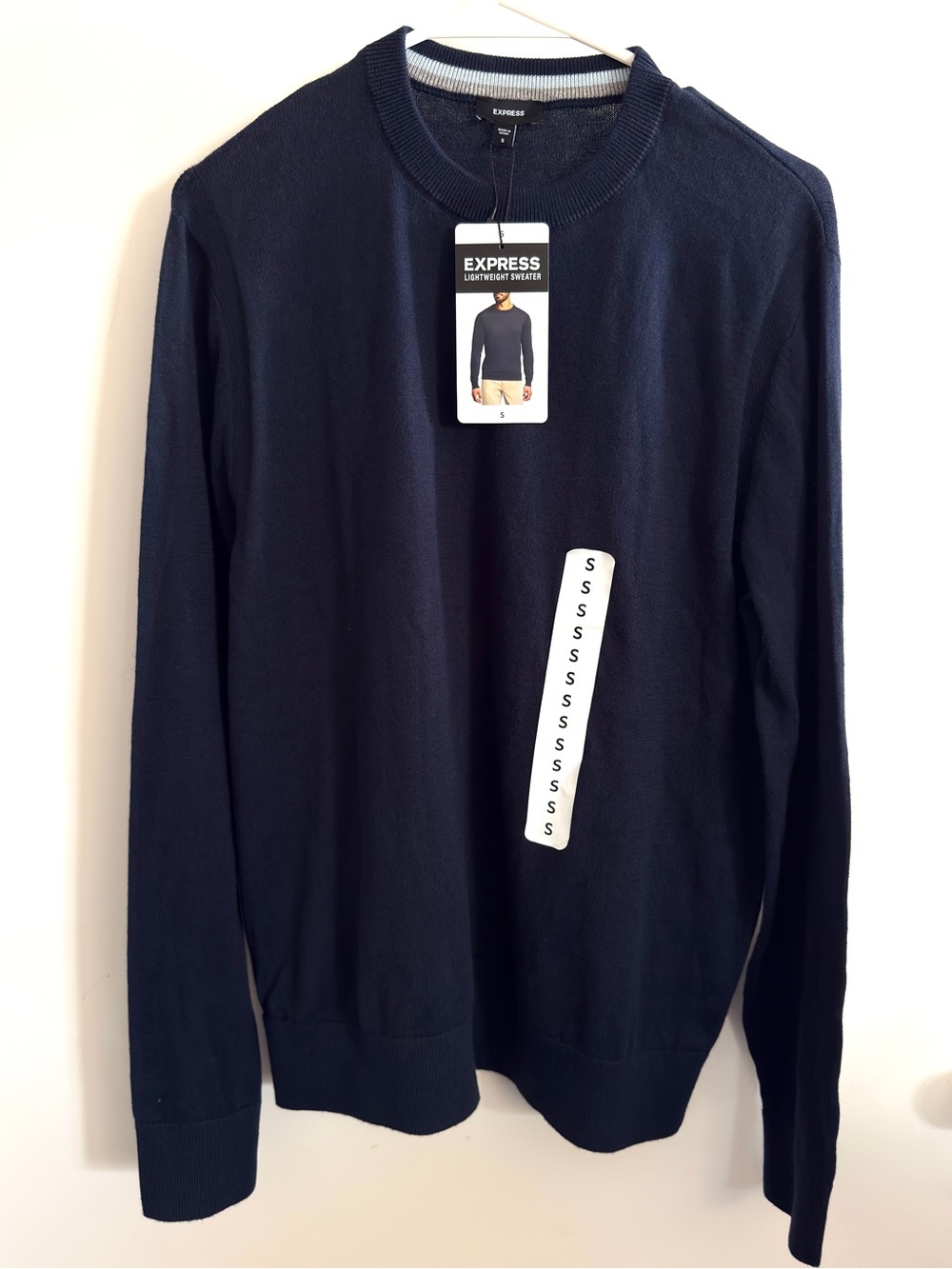 Express Men’s Navy Crewneck Sweater Size S